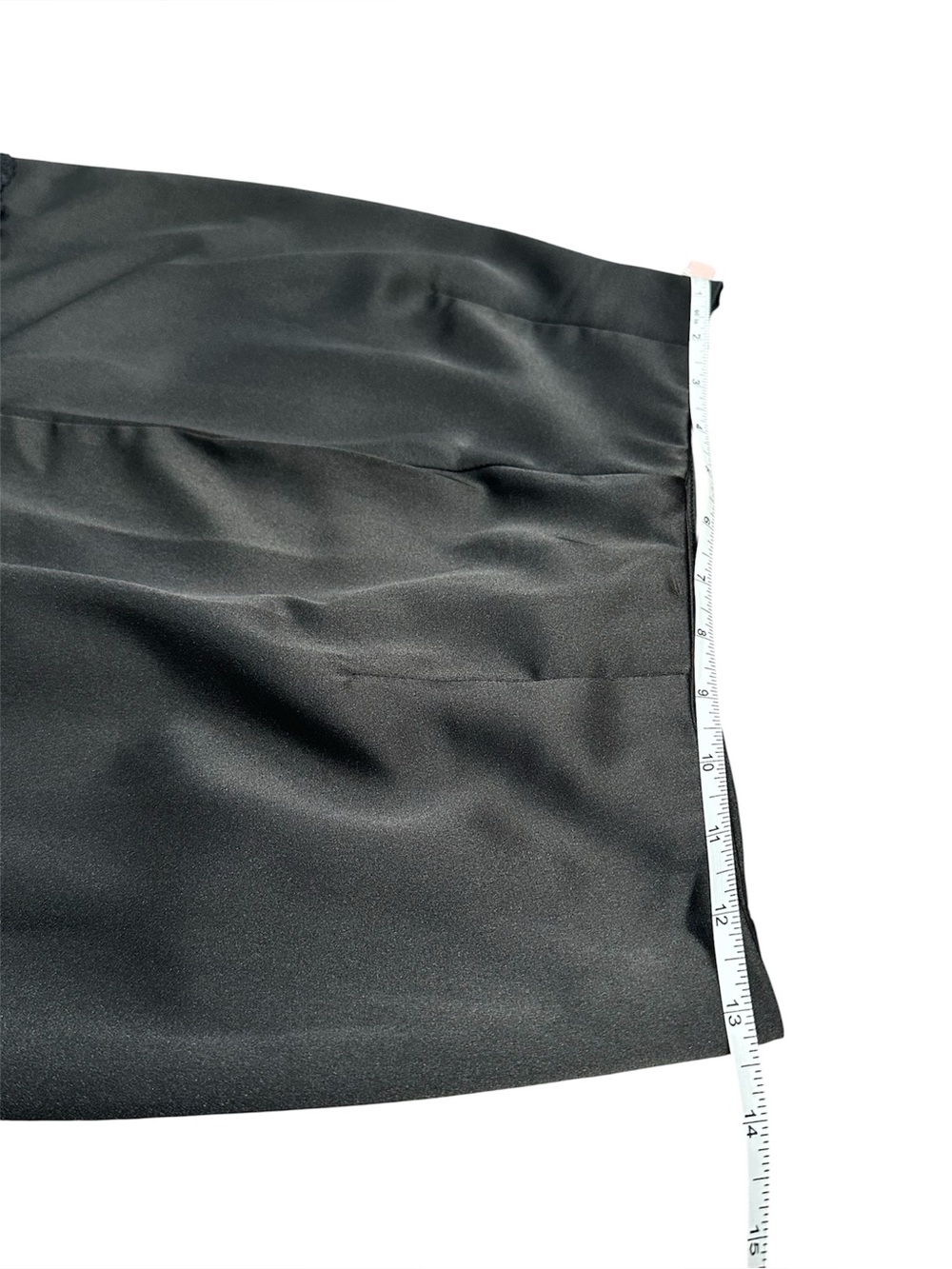Nasty Gal Black Satin Fringe Hem Midi Skirt – Size US 4 / UK 8 Boho Festival - Picture 7 of 11